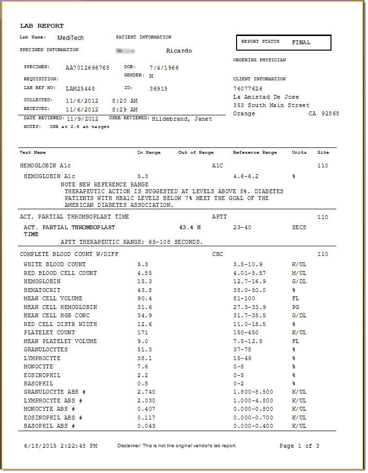 AXEIUM Meditech Lab Results Interface